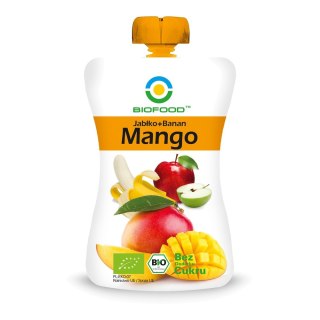 Mus mango, jabłko, banan bez dodatku cukru BIO 200 g