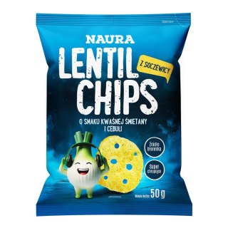 Naura Chipsy z czerwonej soczewicy o smaku śmietany i cebuli 50g