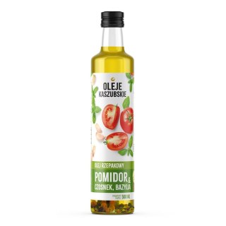 Olej rzepakowy pomidor, czosnek i bazylia z pierwszego tłoczenia 500 ml