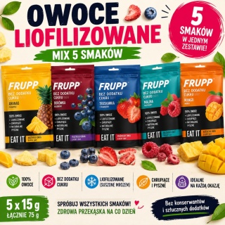 Owoce Liofilizowane MIX 5 Smaków FRUPP Bez Dodatku Cukru 5x15g 75g