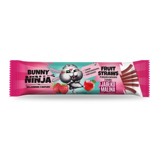 Przekąska owocowa FRUIT STRAWS w kształcie pałeczek o smaku jabłko malina bez dodatku cukru 16g